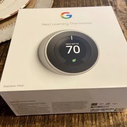 Google Nest 3rd Generation Learning Thermostat T3007ES Stainless Steel for  Sale in Orlando, FL - OfferUp