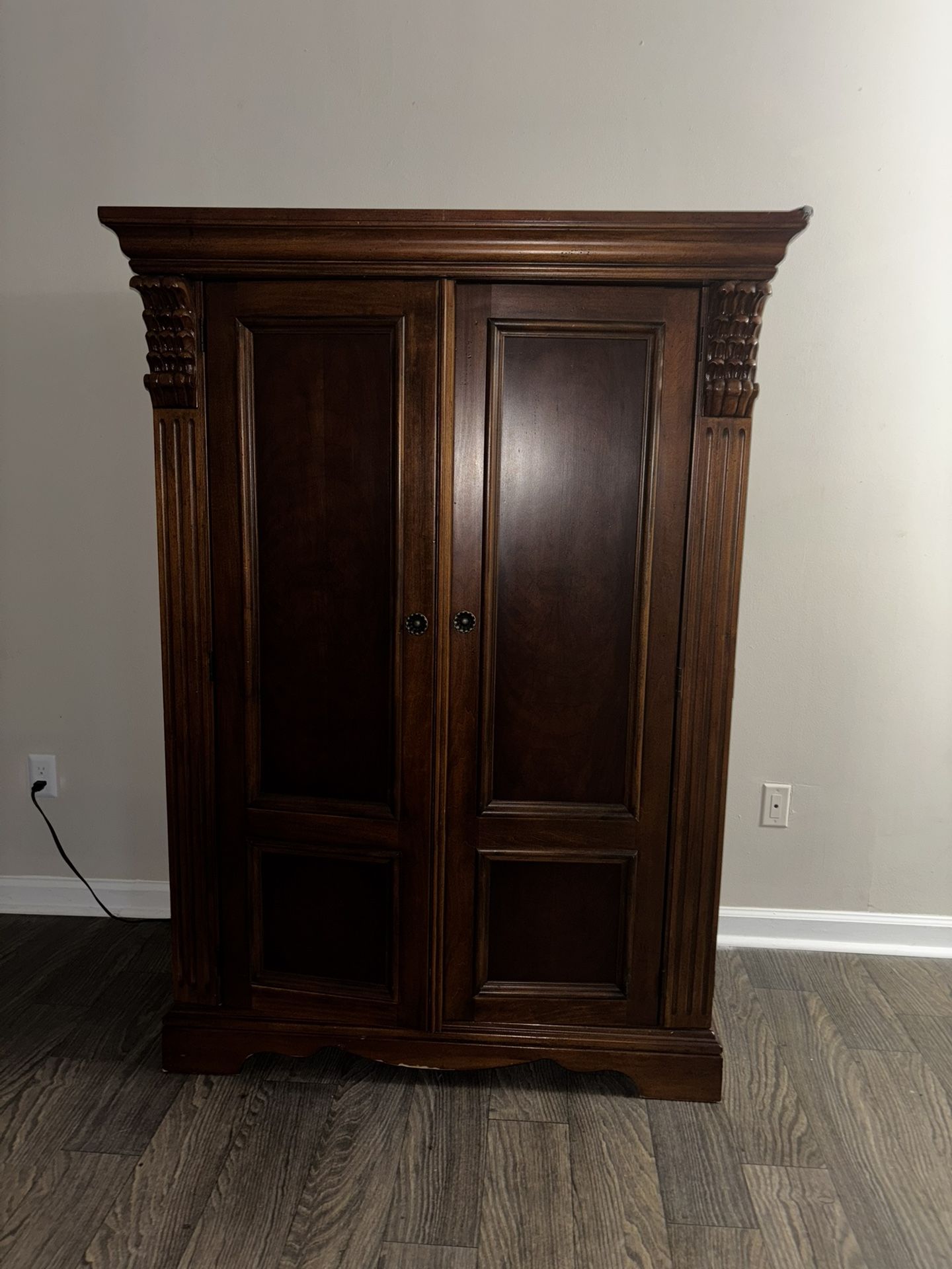 Dark Wood TV Armoire
