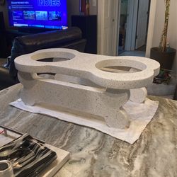 Doggie Bowel Stand  Solid Granite !! New One Of A Kind !!