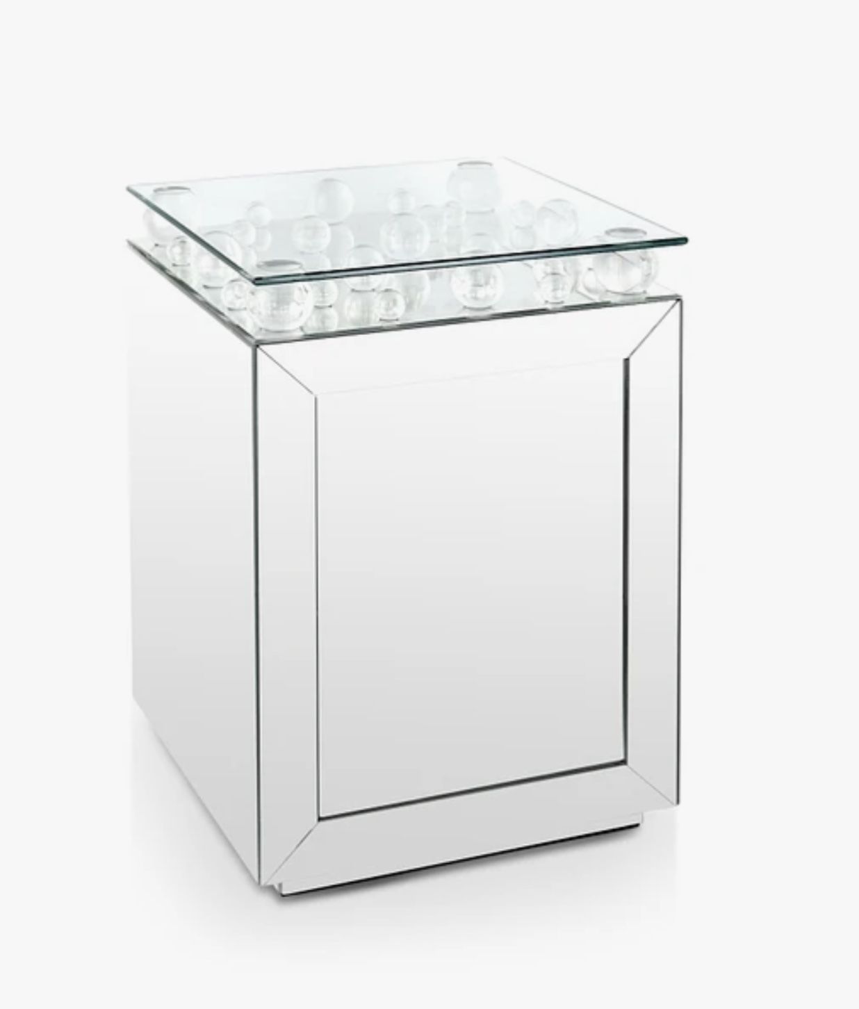 Set of 2 Arias Silver Mirrored Accent Table