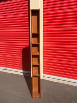 Tall Narrow Wood Bookshelf Tower