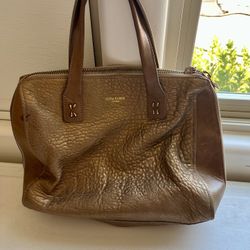 Gold Brown Leather Bag Olivia Harris