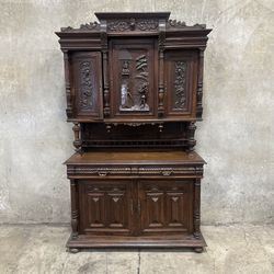 Antique Carved Wood Hutch -Delivery Available 