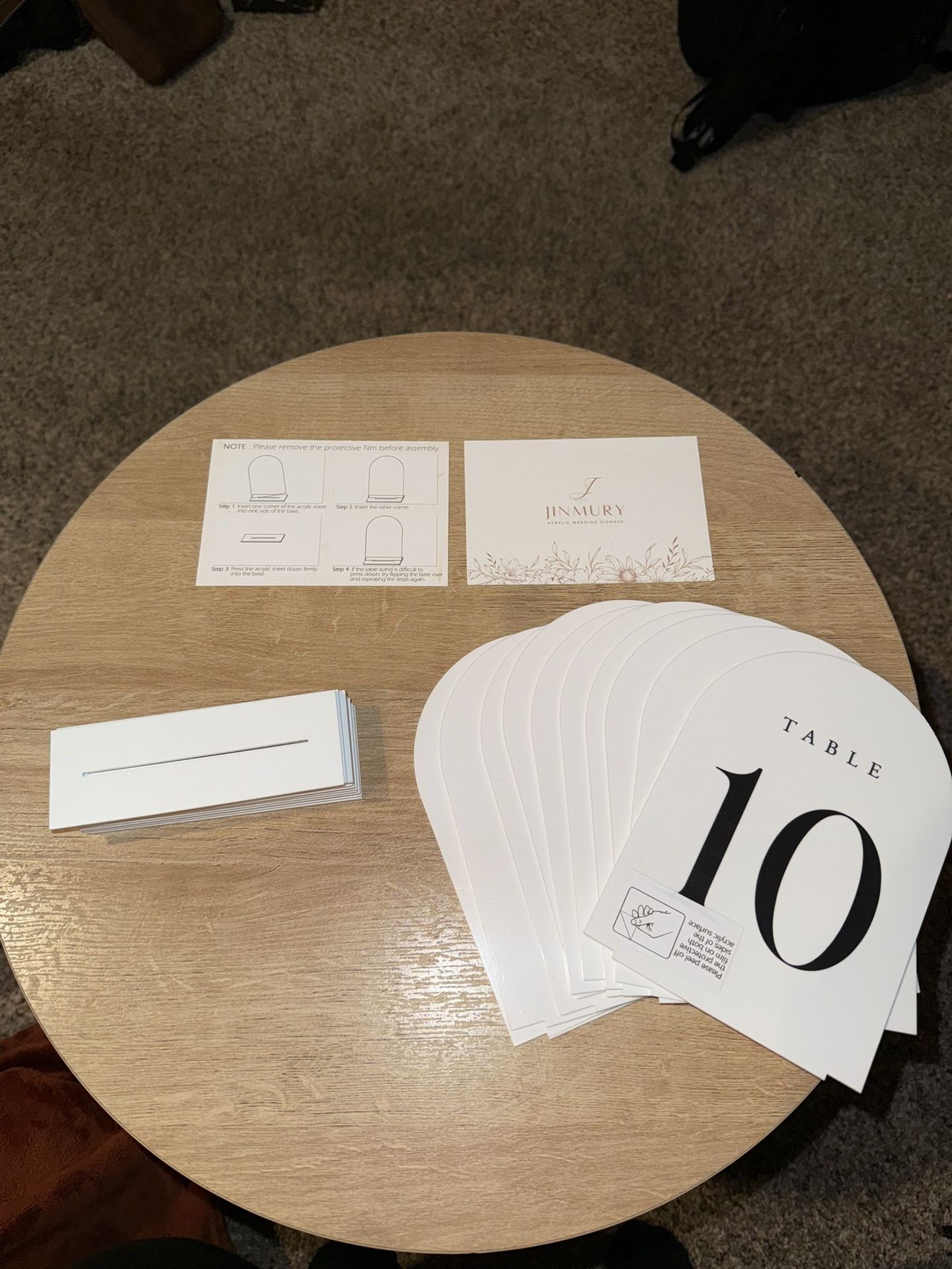 Acrylic Wedding Table Signage