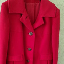 Beautiful Bright Red Cashmere Coat 