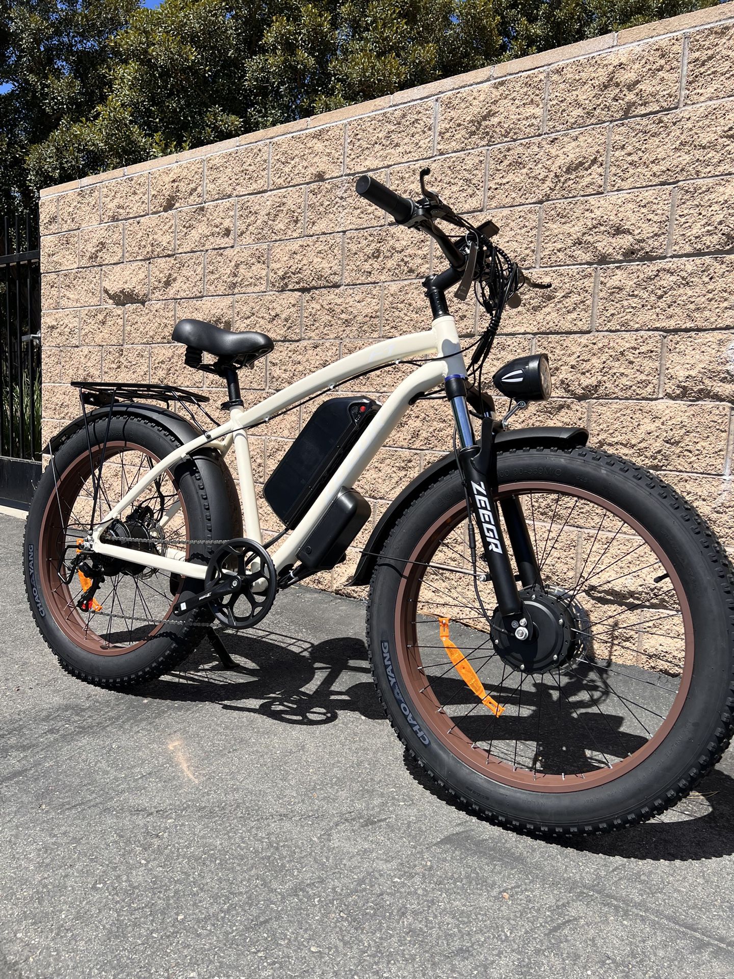 FRONT SUSPENSION/2000/3000 Watt Dual Motor Mountain E-Bike, 38mph, Bluvall V1, Sand Or Black 