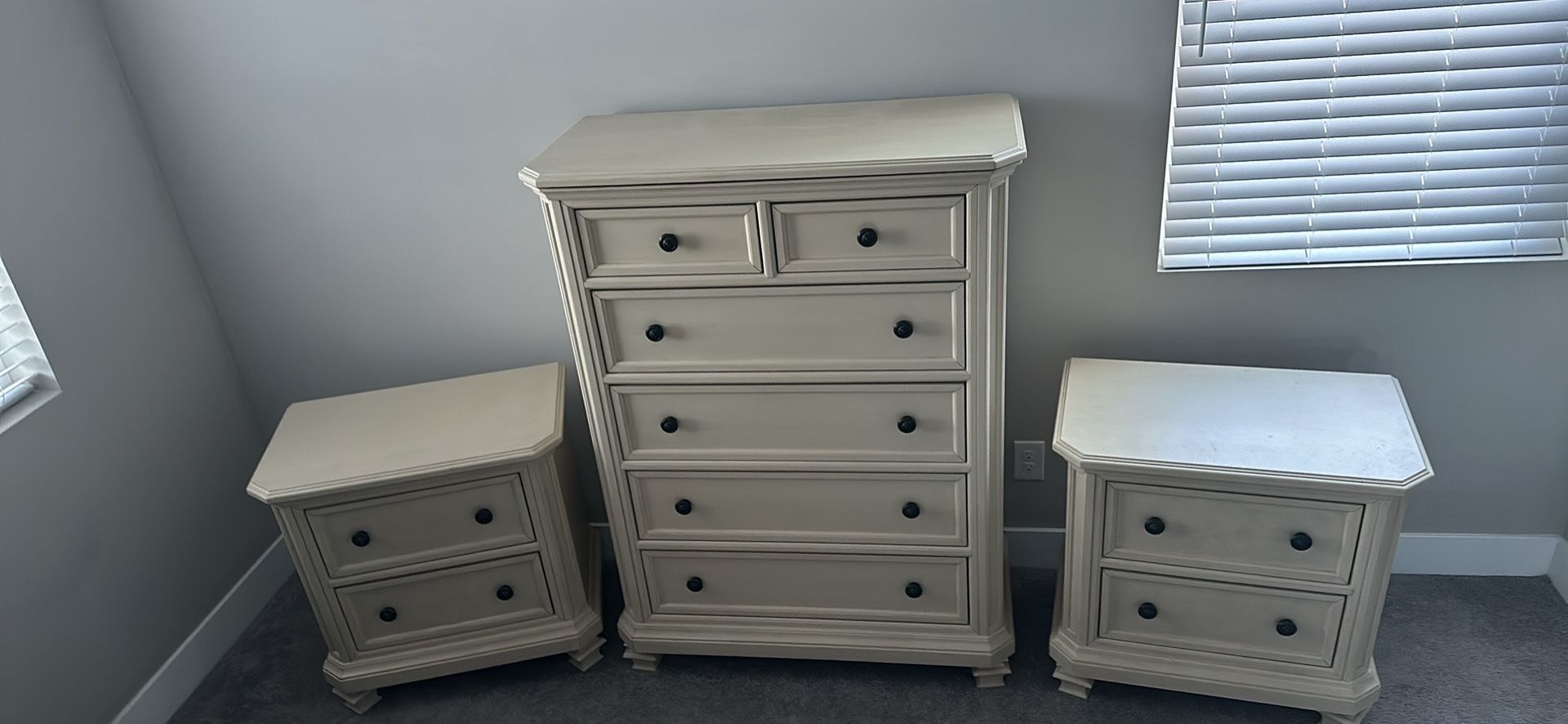 Set of Chest and Two Dressers/Side Tables