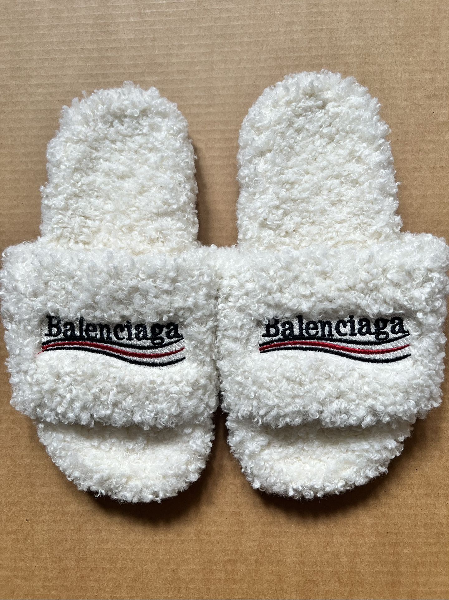 Balenciaga white Slides $35