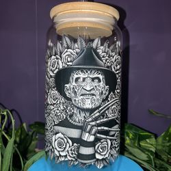 Freddy Kruger glass cup 16 0z