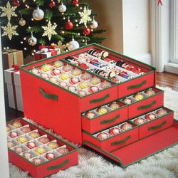 New Christmas ornament holder 108 ornaments and 16 inch nutcrackers Xmas storage holiday organizer