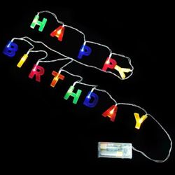 4ft Happy Birthday 13 Colorful Letter LED String Lights Party Wall Home Decor