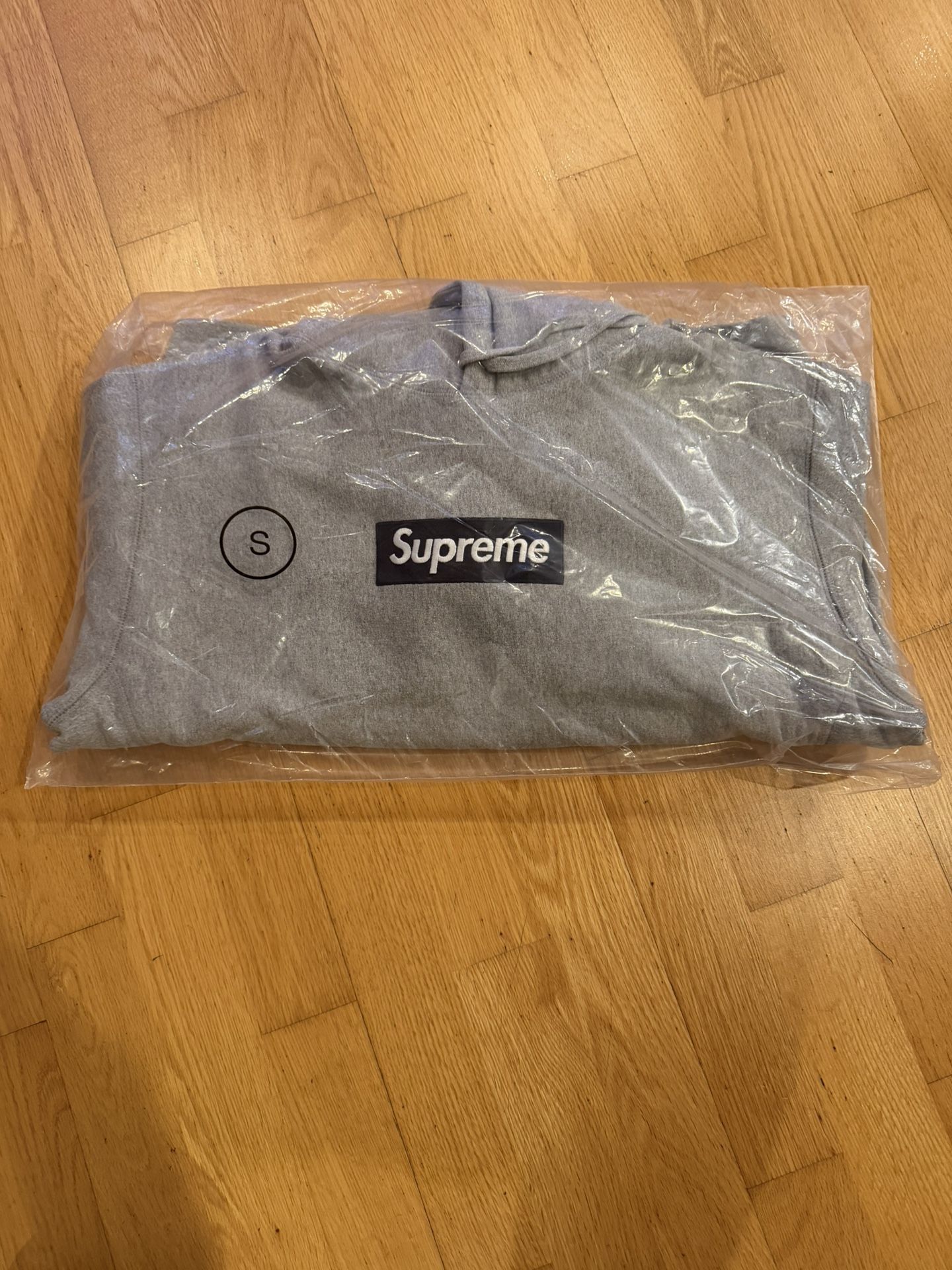 Grey Supreme Box Logo Hoodie