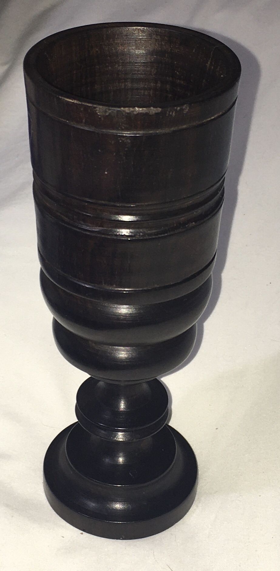 Antique Turned Treen Mahogany Wassail Cup