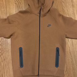 Nike Tech Fleece Full Zip Hoddie Light British Tan Black 