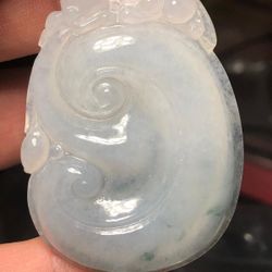 Type A Jade Jadeite icy Pendant Ruyi.