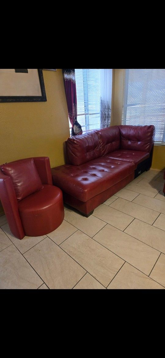 Red Leather Couch