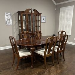 Dining Table, Chairs, and Hutch