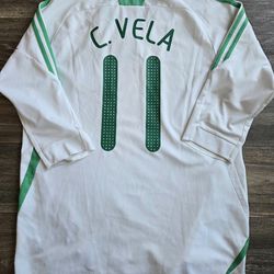 Adidas Mexico Seleccion 2007 Away Carlos Vela 3/4 Sleeve Futbol Soccer Jersey Mens Size Large