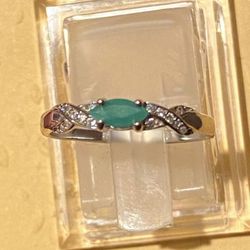 Natural Emerald Ring S925 Size 6, 7 & 8