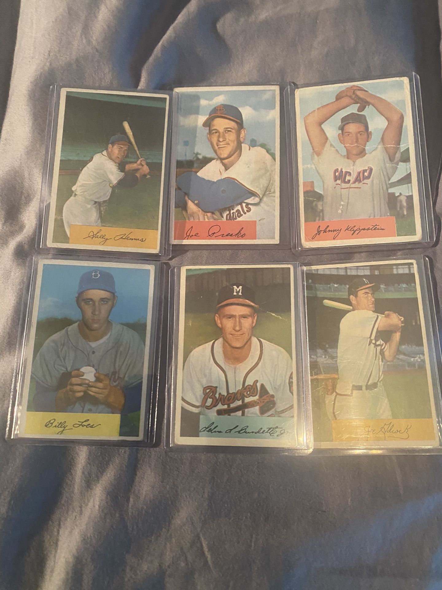 50s Baseball Cards In Holders Collection 