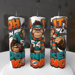 Miami Dolphins Football Donkey Kong Tumbler