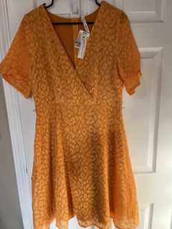 $5 New With Tags Orange Leopard Dress Size Large 