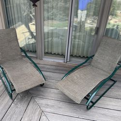 Pair of Homecrest Chaise Lounge (Deck Chairs)