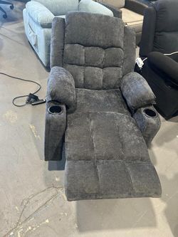 Power Swivel Rocker Recliner Chair, Rocking, Adult, Fabric, Solid Print, Home Theater