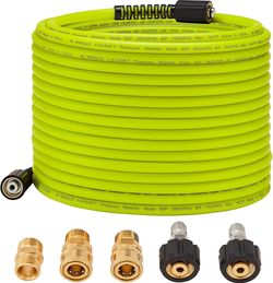  Pressure Washer Hose 50 FT x 1/4" - Replacement Power Wash Hose with Quick Connect Kits - High Pressure Hose with M22 14mm Fittings - 3600PSI