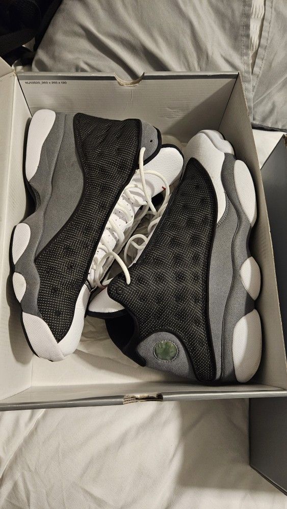 Grey Flynt 13's. Retro Jordan Sneakers