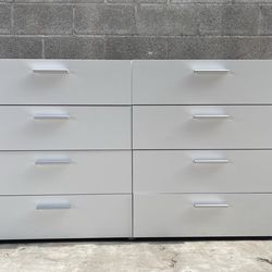 Modern White 8 Drawer Dresser