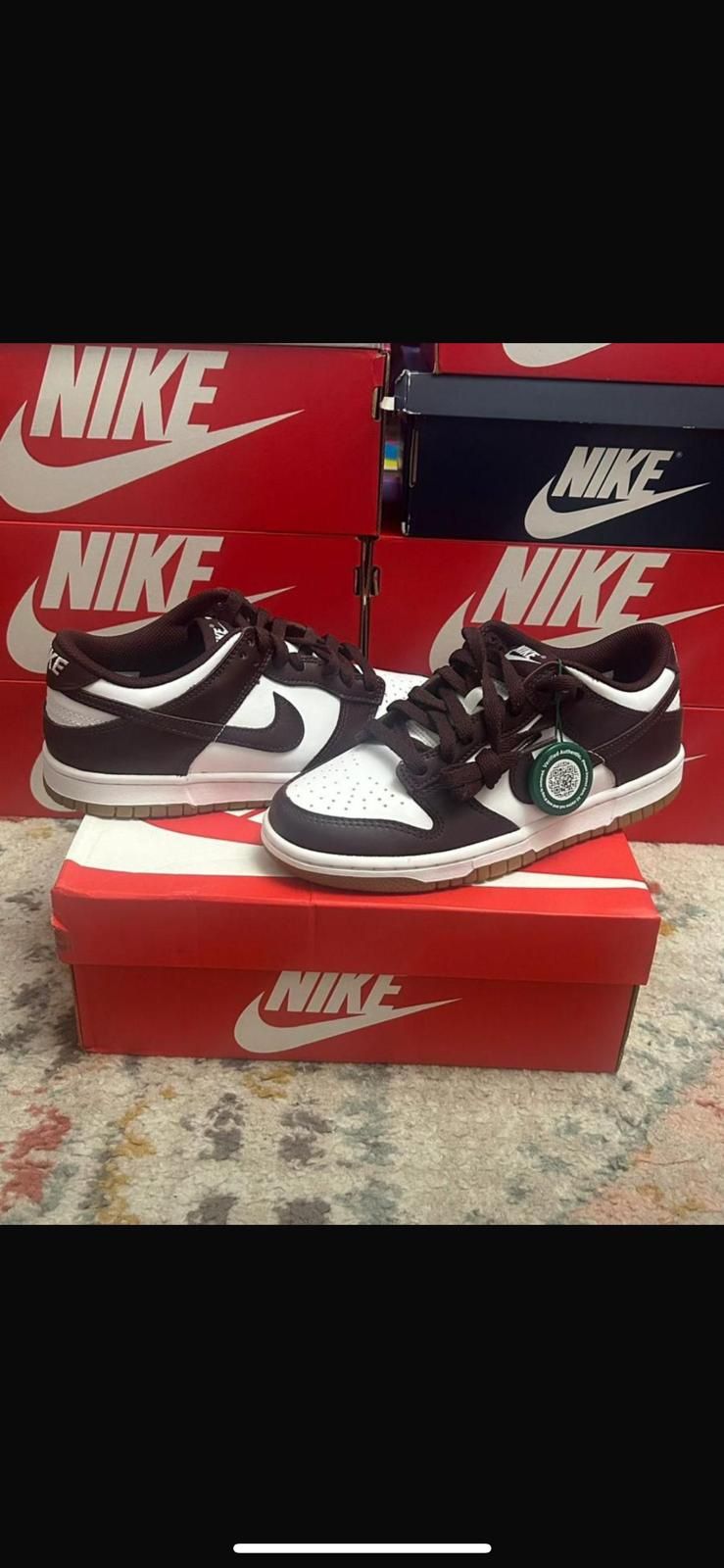 Nike Dunks Burgandy and white