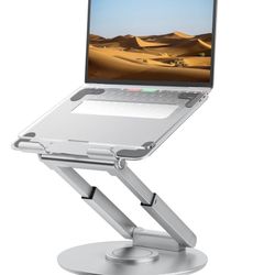 Telescopic Laptop stand for desk with 360•rotating base.