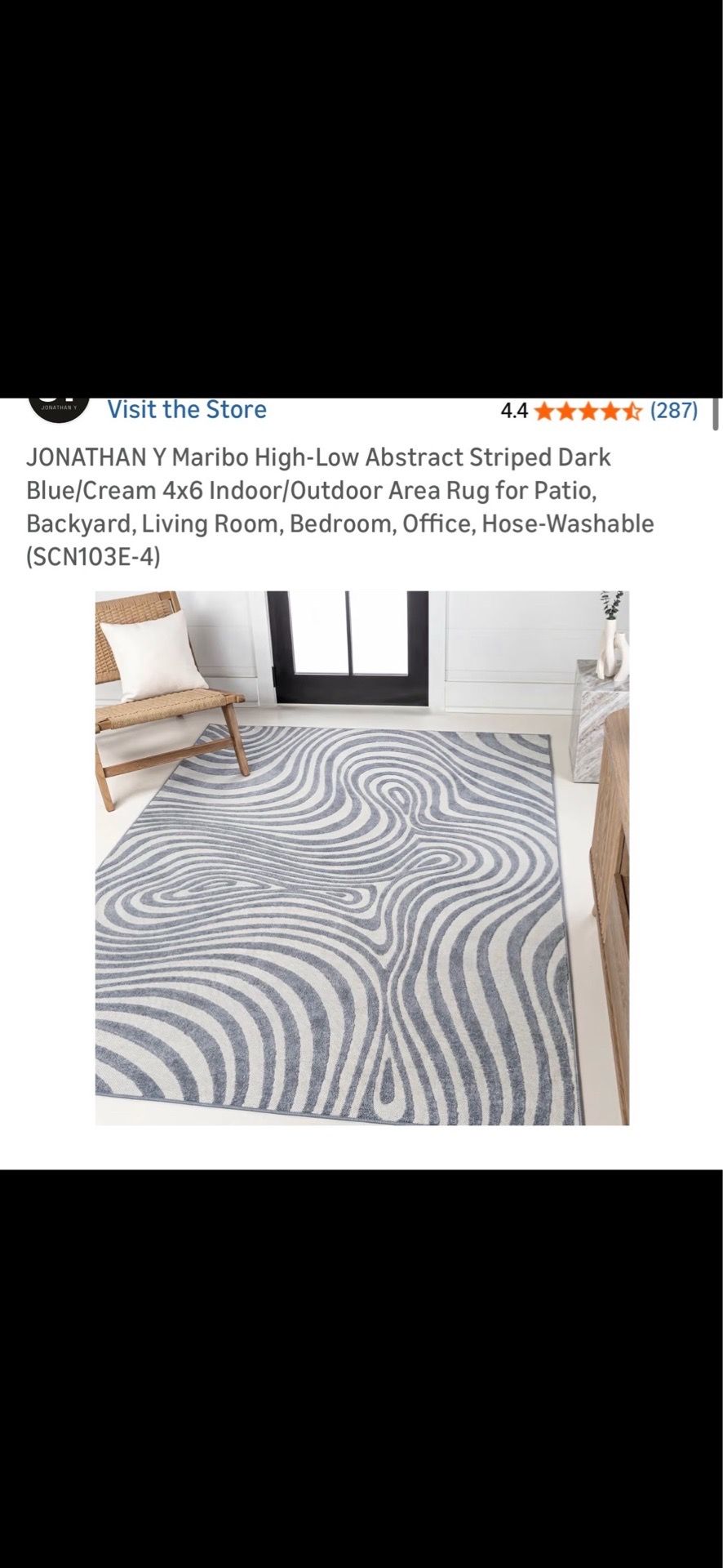 New 4x6 blue and cream color rug