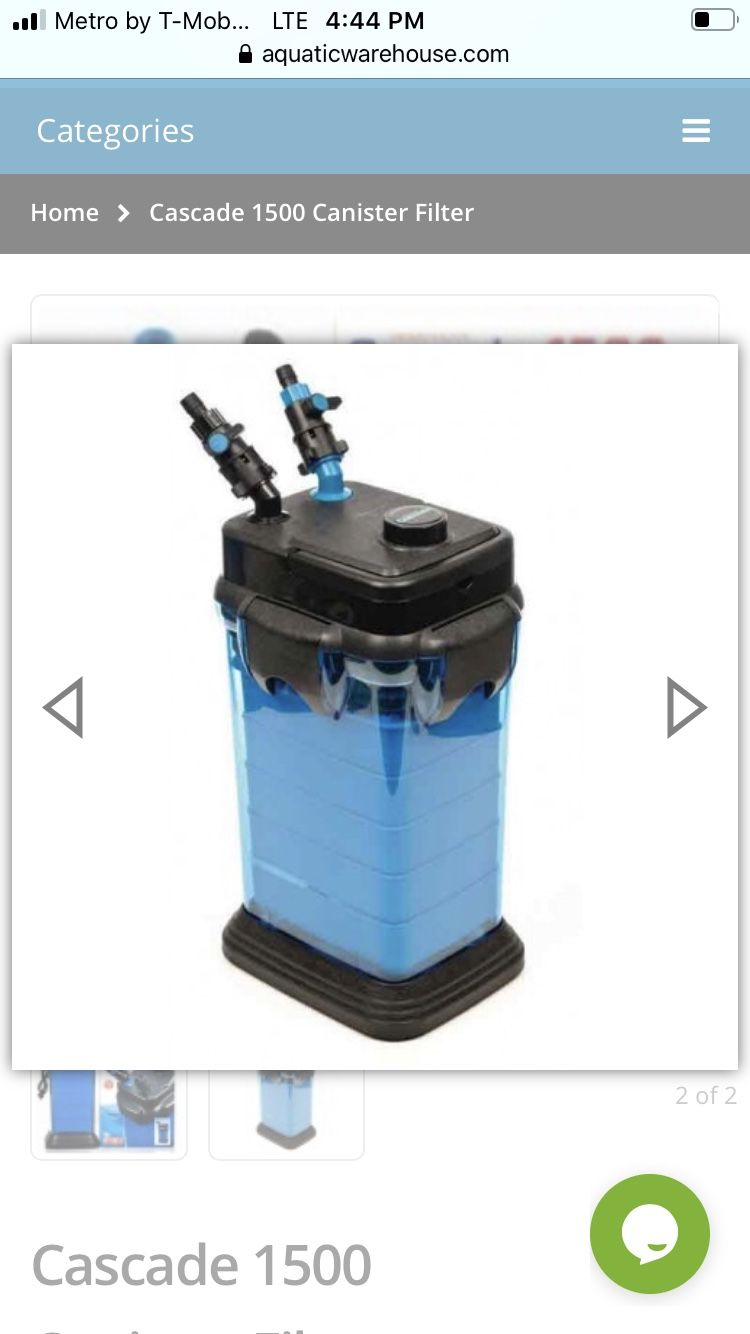 Cascade 1500 Canister Filter Aquarium fish tank