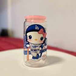 Dodgers Hello Kitty Glass Cup