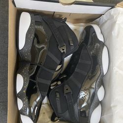 Jordan 6 Rings Size 12 Black/Metallic Gold-White 