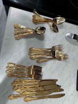 Gold electroplated silverware