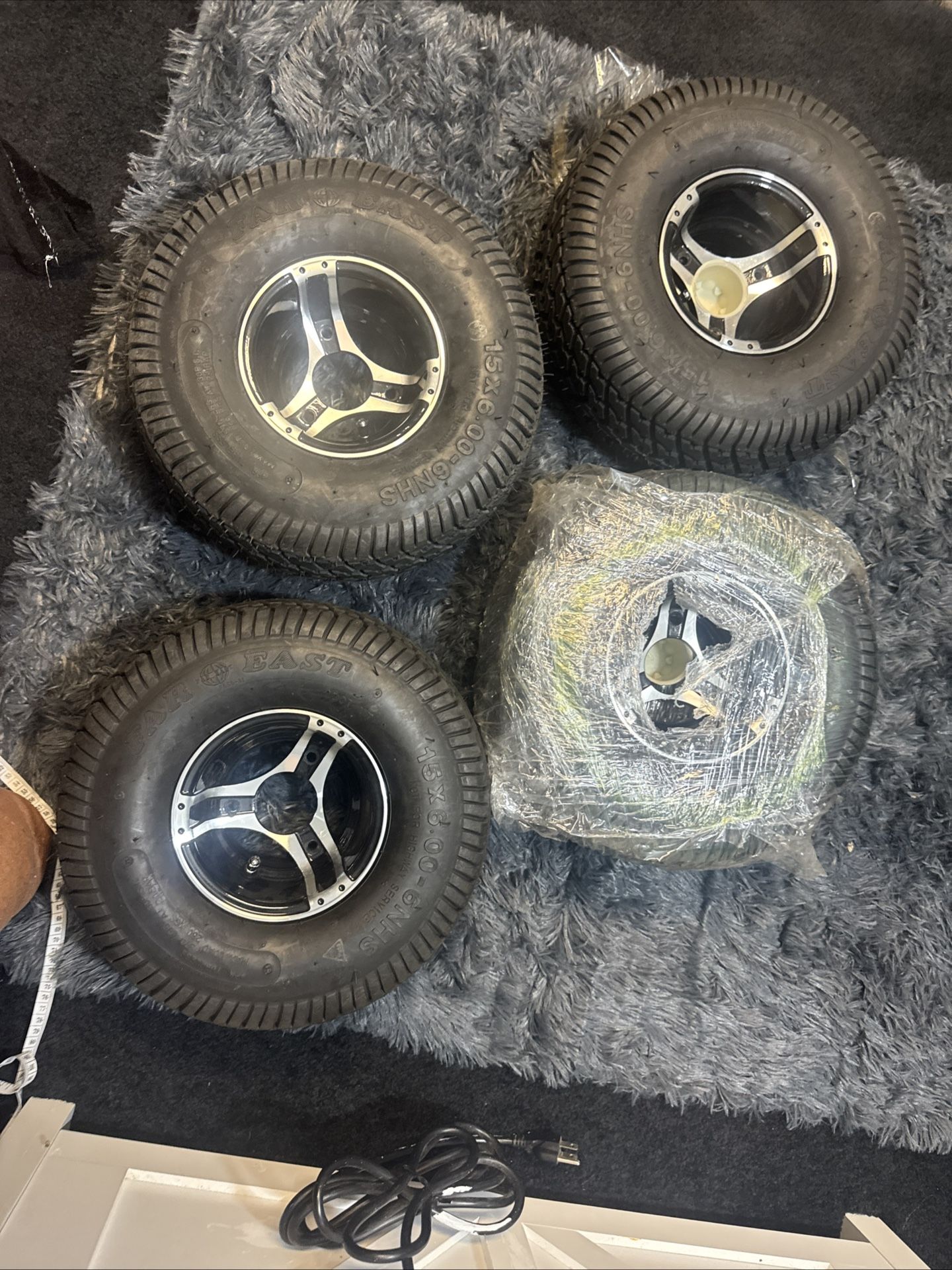 15x 6-6 NHS Tires & Rims Golf Cart Lawn Mower, Etc