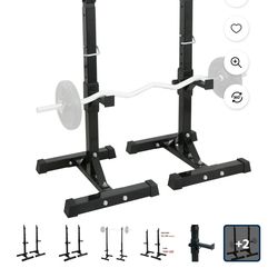 Sturdy Steel Squat Stands Home Gym