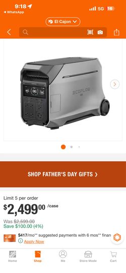 Push-Button Start Battery Generator