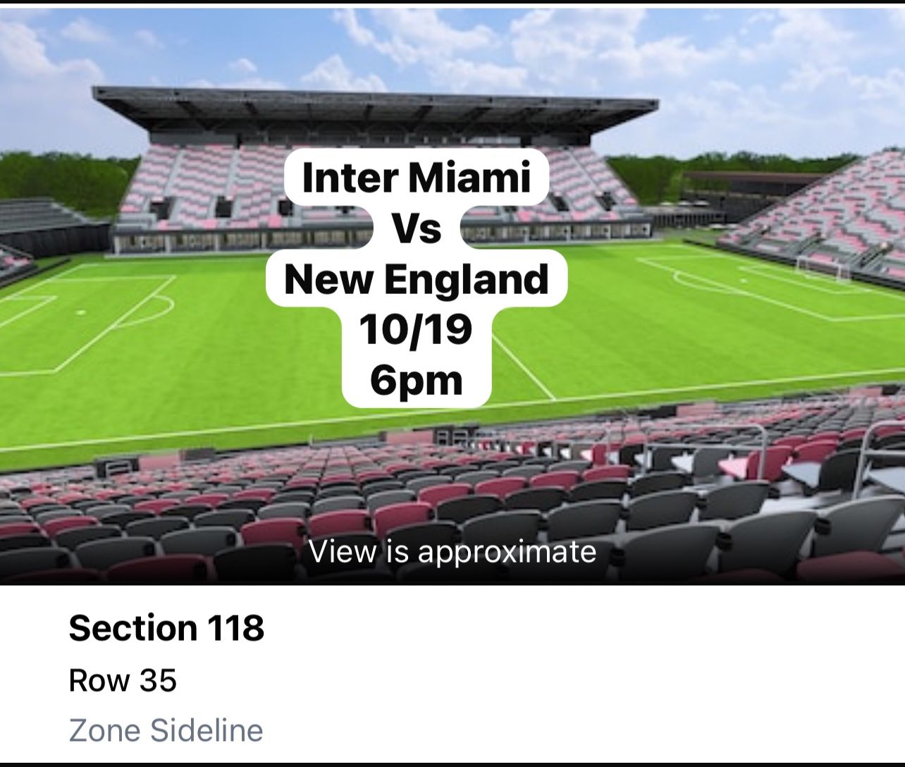 3 Tickets Inter Miami Vs NE Revolution $50 Each