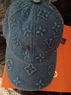 Blue denim baseball cap