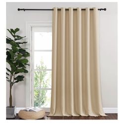 NICETOWN Sliding Door Curtain for Living Room, Blackout Patio Door Curtain & Drape Privacy Thermal Insulated Window Treatment for French, 1 Panel, Bis