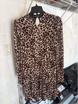 Saylor, Emerson Animal Print Long Sleeve Minidress size medium