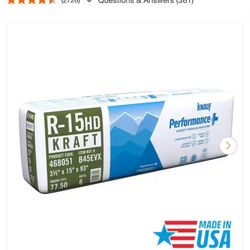 R15 Kraft Faced 15 in. x 93 in. Precut Fiberglass Insulation Batts for 2x4 Wall - Sound-Reducing and USA Made (5-bags)