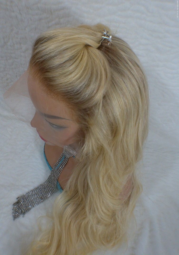 26 Ombre Blonde and Brown Human Hair Lace Wig