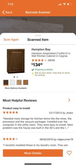 Hampton Bay Hampton Assembled 21x30x12 in. Wall Kitchen Cabinet in Cognac