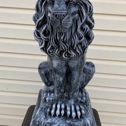 Stone color, 3 foot tall lion statue