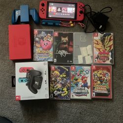 Nintendo Switch Console 10 Games And Charging Base 